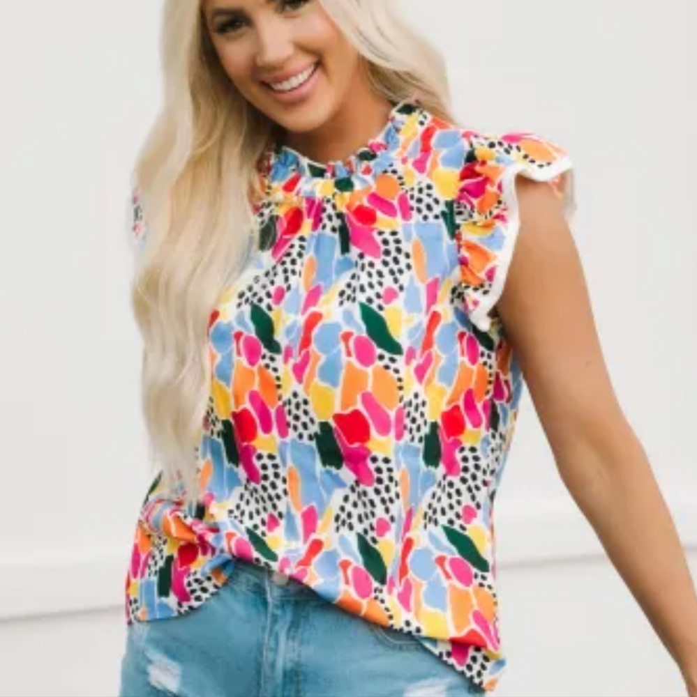 Multicolor print top